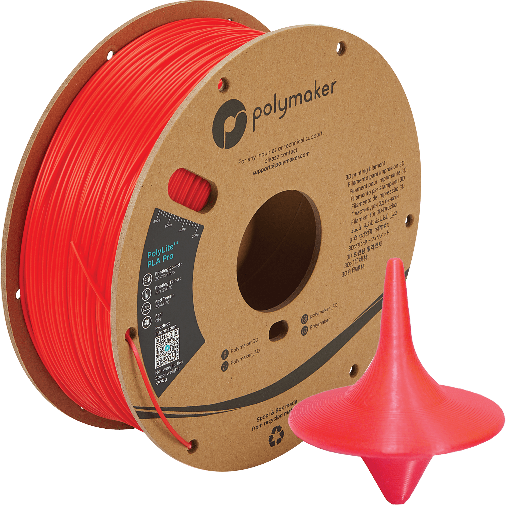 PLA Pro Red spool