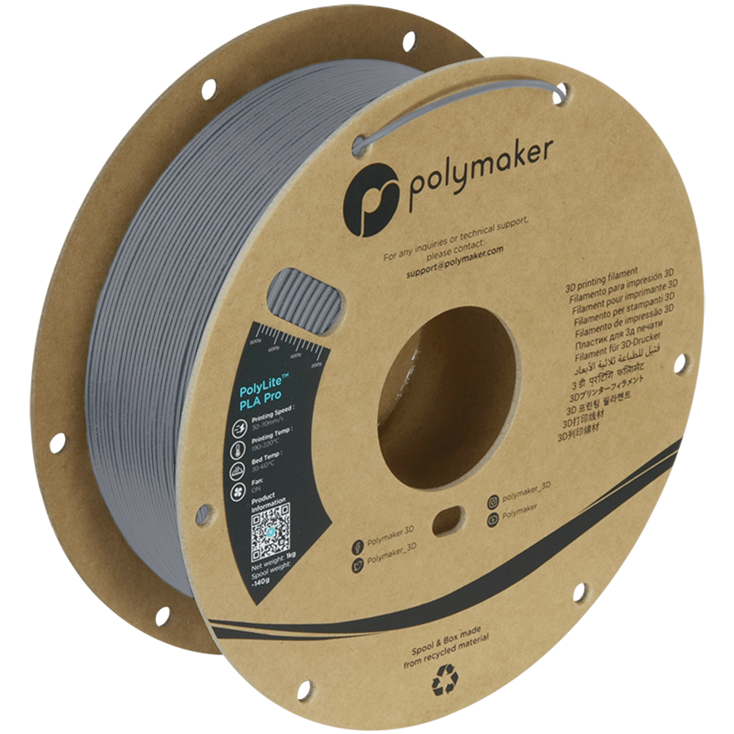 PolyLite™ PLA Pro — Grey