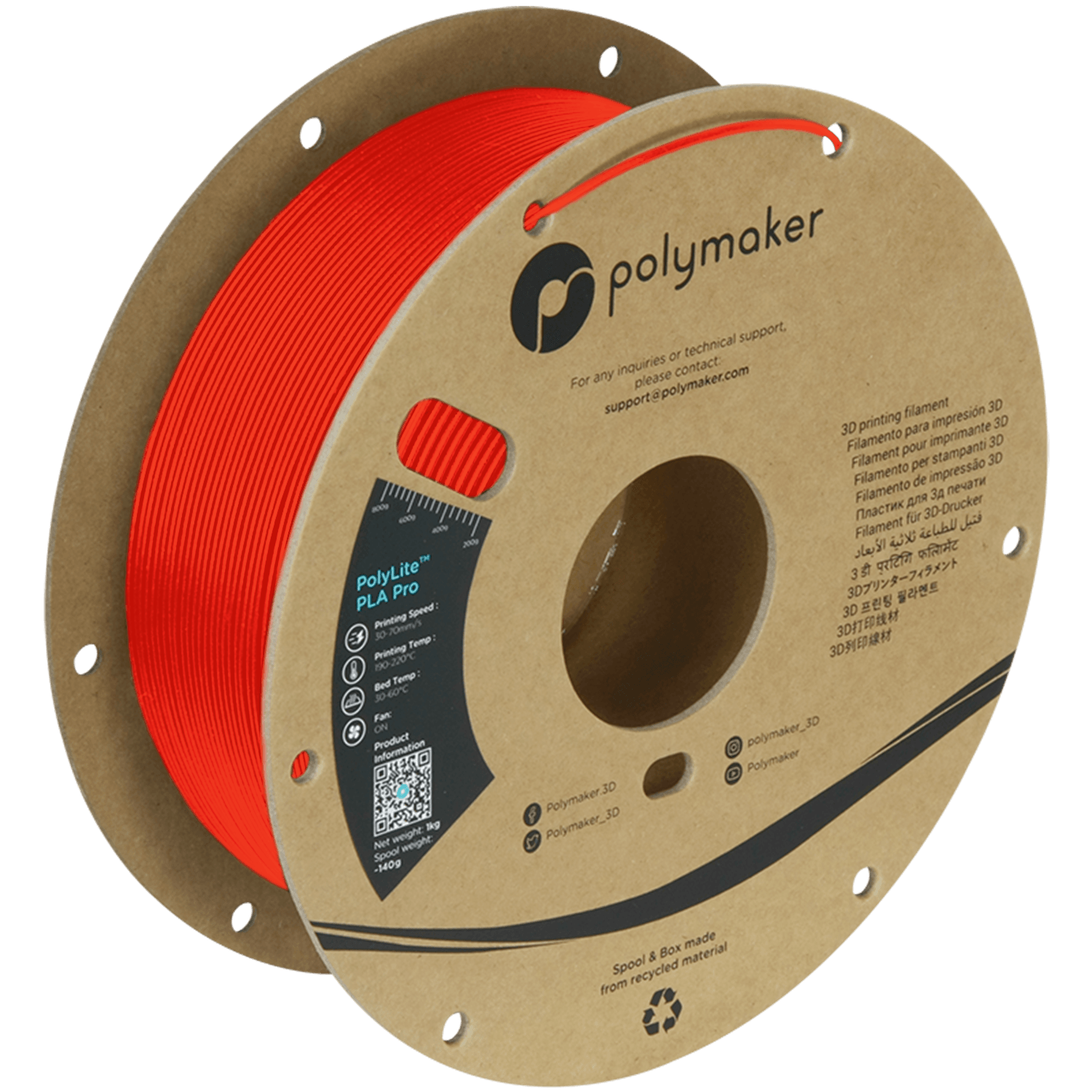 PolyLite™ PLA Pro — Red